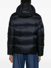 Moncler Dark Blue Nylon Maya Down Jacket In Black