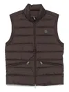 Moncler Chocolate Polyester Treompan Sleeveless Down Jacket In Multi