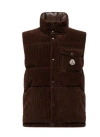 Moncler Mens Taupe Agen Sleeveless Corduroy Gilet In Multi