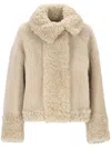 Moncler Gobain Shearling Down Jacket In Neutral