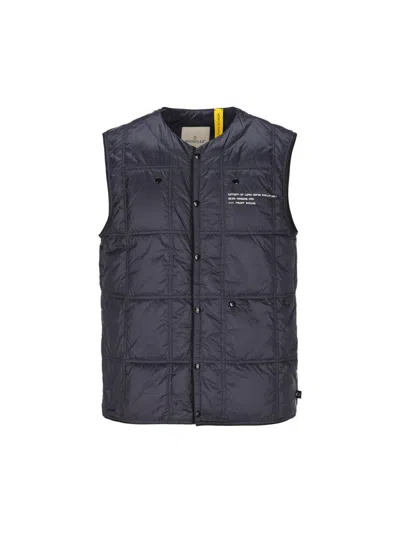 Moncler Blue Sleeveless Jacket In Multicolor