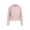 Moncler Quilted Cardigan Featuring Patch Pockets In Pink
