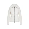 Moncler High Collar Quilted Long Sleeve Jacket In White