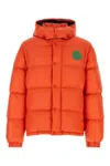 Moncler Orange Logo Patch Jacket In Orange