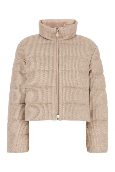 Moncler Leiothrix Cashmere-blend Down Jacket In Pink