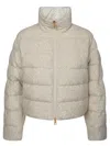 Moncler Embellished Cotton Blend Thoirys Down Jacket In White