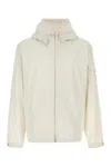 Moncler Windbreaker Drawstring Hood Elasticated Cuffs In White