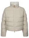 Moncler Embellished Cotton Blend Thoirys Down Jacket In White