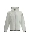 Moncler White Grainer Hooded Windbreaker Jacket In White