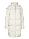 Moncler Litte Quilted Down Coat In White