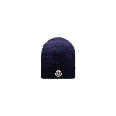 Moncler Jacquard Beanie Multicolour Size One Size In Blue