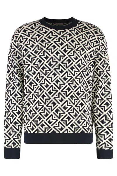 Moncler Jacquard Cotton Sweater In Multi