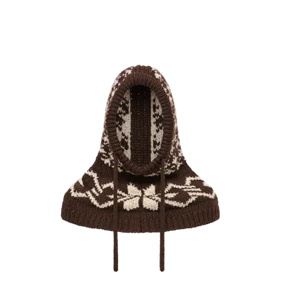 Moncler Jacquard Sequin Balaclava, Women, Brown, Size: One Size