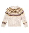 Moncler Jacquard Wool And Silk-blend Sweater In Pink