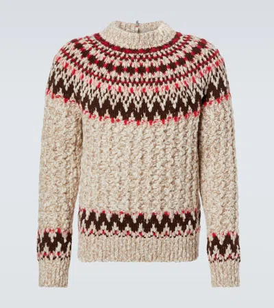 MONCLER JACQUARD WOOL-BLEND SWEATER