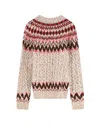 Moncler Jacquard Wool Blend Sweater With Geometric Pattern In Multi
