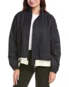 Moncler Janze Jacket Stand-up Collar In Blue