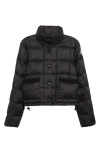 Moncler Jarcieu Braided Trim Short Down Jacket In Black