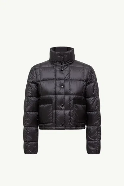 Moncler Jarcieu Braided Trim Short Down Jacket In Black