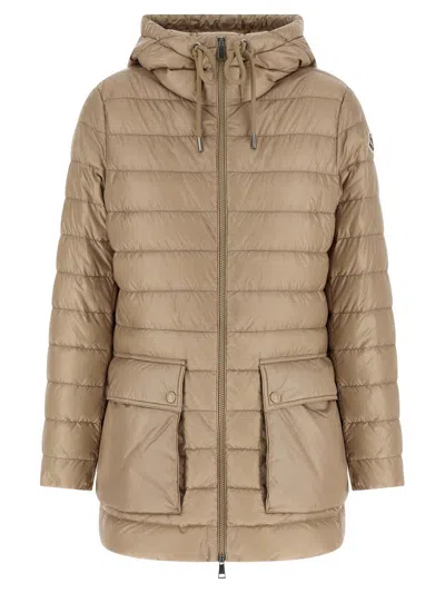 Moncler Jasmin Puffer Jackets Beige In Burgundy