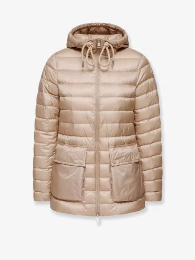 Moncler Jasmin Hooded Down Jacket In Sand