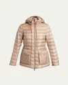 Moncler Jasmin Hooded Short Down Parka In Neutral