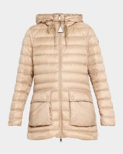 Moncler Jasmin Hooded Short Down Parka In Neutral