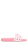 Moncler Round Toeline Open Toe Flat Sole Slides In Pink