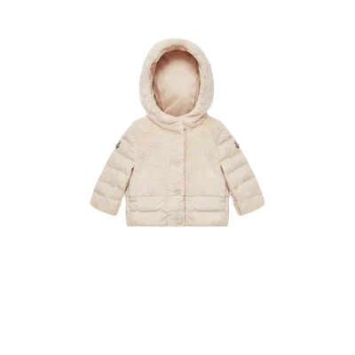 Moncler Kids' Doudoune À Capuche En Teddy Jerima In Beige