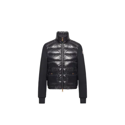 Moncler Jersey And Down Hybrid Down Jacket In Black