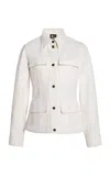 Moncler Collared Shirt Jacket Featuring Long Sleeves In White