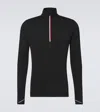 Moncler High Collar Knit Sweatshirt Contrast Trim In Black