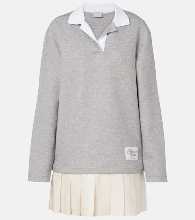 Moncler Jersey Minidress In Gray