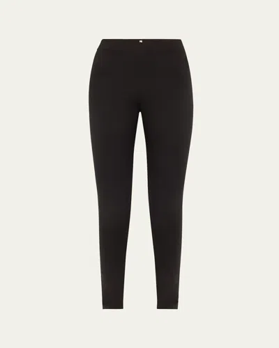 Moncler Jersey Slim-fit Leggings In Black