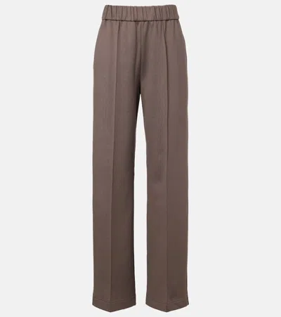 Moncler Elasticated-waistband Pressed-crease Trousers In Green