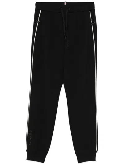 Moncler Jersey-texture Track Pants In Black