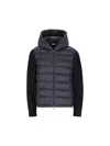 Moncler Padded Hooded Jacket In Blue