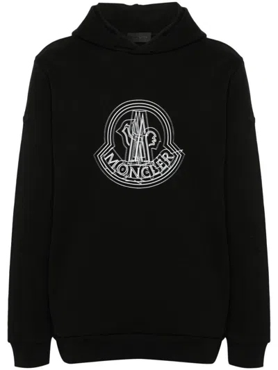 Moncler Men's Hoodie Sweater In Black