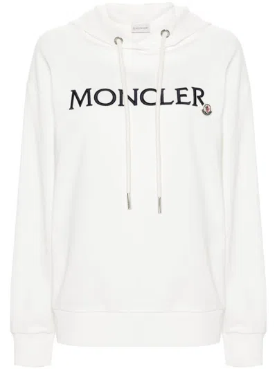 Moncler Womens Pullover Hooded Top In White