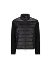 Moncler Black Wool Blend Tricot Cardigan In Black