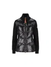 Moncler Padded Wool Blend Zip-up Down Cardigan In Black