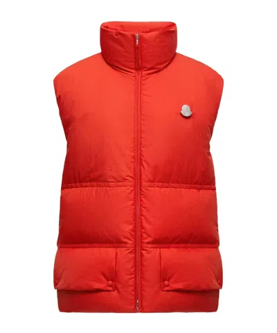Moncler X Jil Sander Logo-detail Quilted Gilet In Red