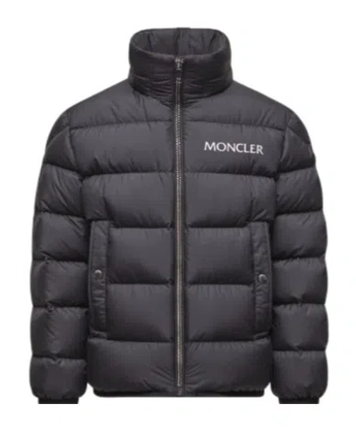 Moncler High Collar Long Sleeve Down Jacket In Black