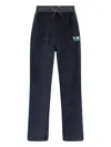 Moncler Straight Trousers With Elastic Waistband And Side Pockets In Blue