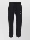 Moncler Cotton Joggers With Elasticated Cuffs And Drawstring Waistband In Black
