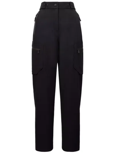 Moncler High Waist Outdoor Activity Trousers In Black