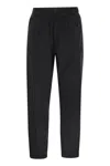 Moncler Black Joggers In Stretch Technical Nylon Trousers Black