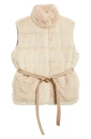 Moncler Joui Faux Fur Down Vest In White