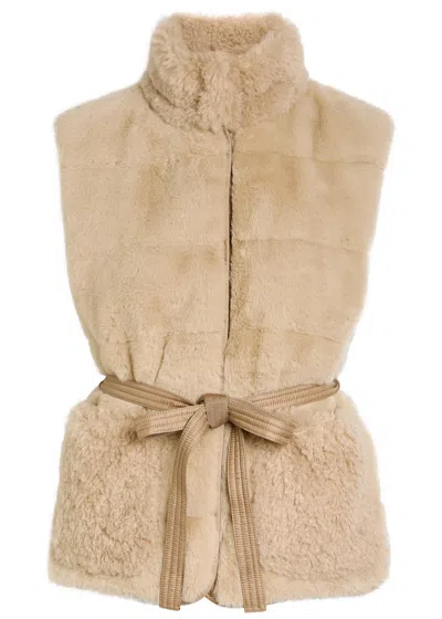 Moncler Joui Faux Fur Gilet In White