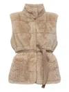 Moncler Sleeveless Down Vest In Brown